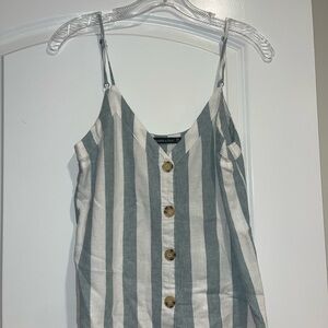 Abercrombie & Fitch Green Gray Buttoned Fitted Camisole